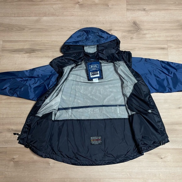 Men's Size Large Bimini Bay Outfitters Navy Rugged Waterproof Raincoat w/ Hood - Picture 2 of 7
